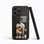 Doing Dad Shit - Personalized Father 3D Embossed Leather Phone Case