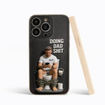 Doing Dad Shit - Personalized Father 3D Embossed Leather Phone Case