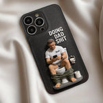Doing Dad Shit - Personalized Father 3D Embossed Leather Phone Case