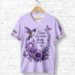 Fight Against Alzheimer, Alzheimer Awareness Gift - Personalized Alzheimer Awareness Fully Printed V-Neck T-Shirt