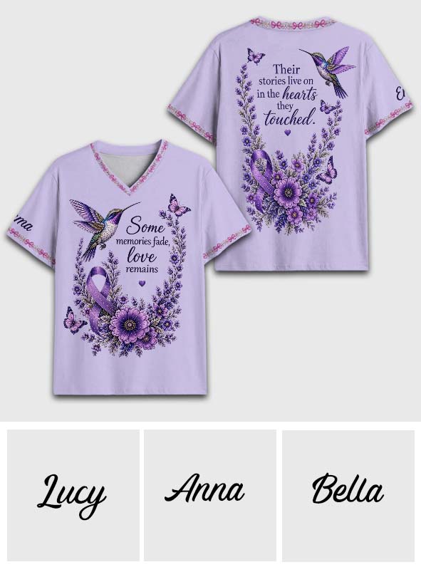 Fight Against Alzheimer, Alzheimer Awareness Gift - Personalized Alzheimer Awareness Fully Printed V-Neck T-Shirt