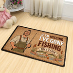 If I'm Missing I've Gone Missing - Personalized Fishing Shaped Doormat/ Rug