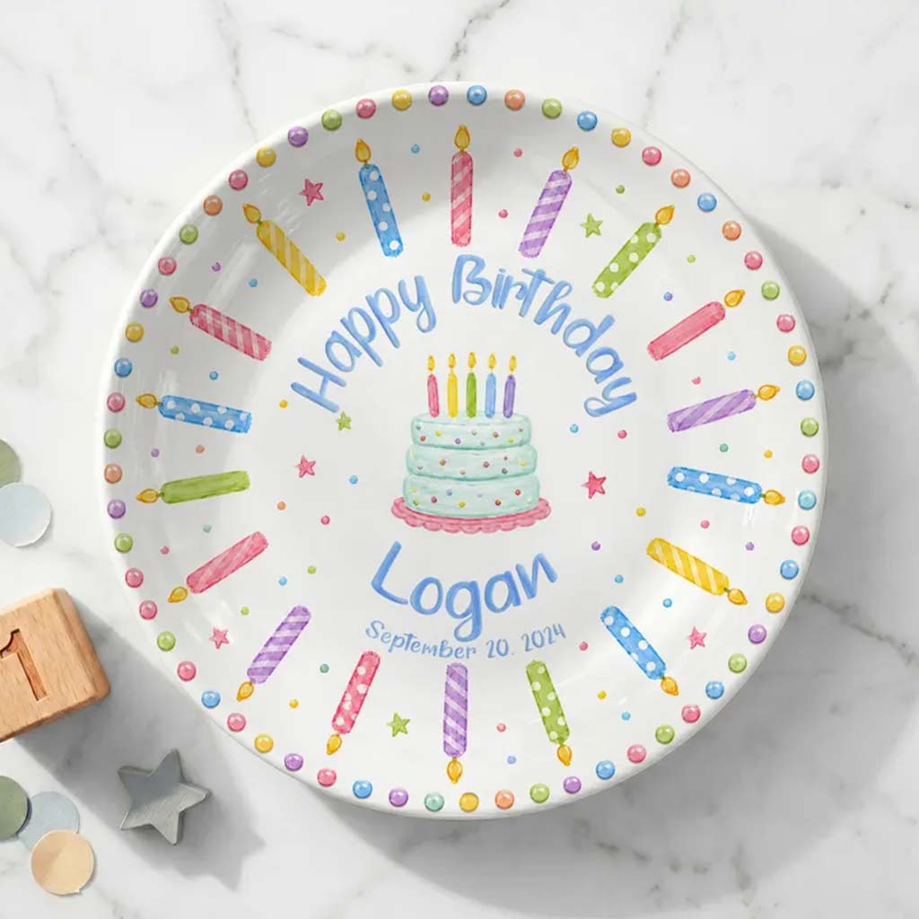 Birthday Gift - Personalized Birthday Ceramic Round Plate