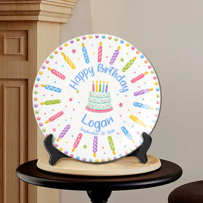 Birthday Gift - Personalized Birthday Ceramic Round Plate