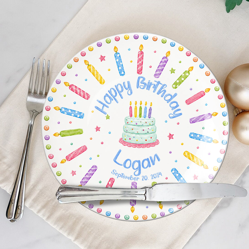 Birthday Gift - Personalized Birthday Ceramic Round Plate