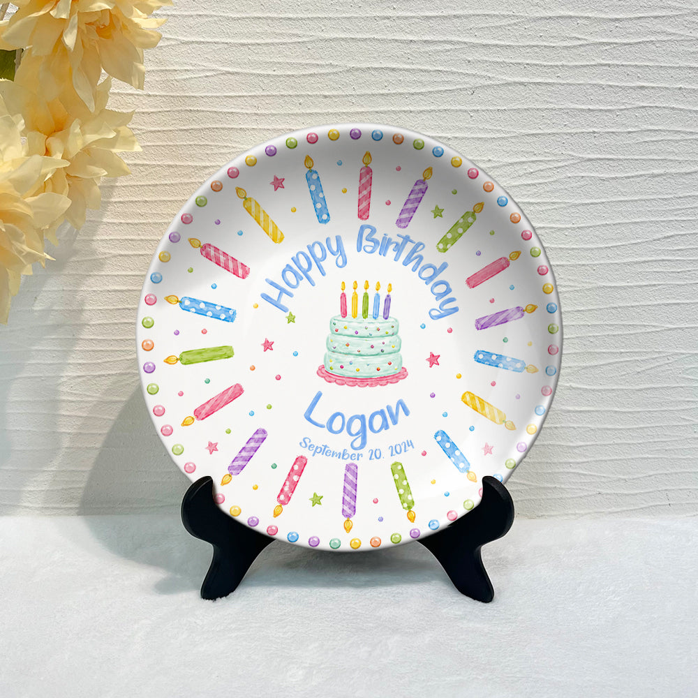 Birthday Gift - Personalized Birthday Ceramic Round Plate