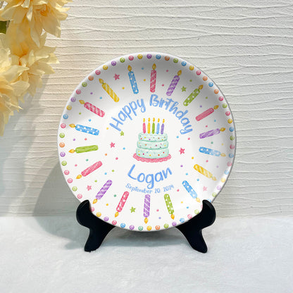 Birthday Gift - Personalized Birthday Ceramic Round Plate