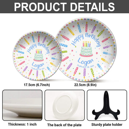 Birthday Gift - Personalized Birthday Ceramic Round Plate