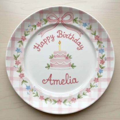 Birthday Gift - Personalized Birthday Ceramic Round Plate