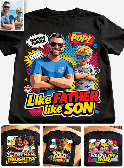 Popart Style Gift - Personalized Father T-shirt And Hoodie