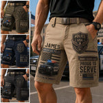 Police Officer Gift - Personalized Police Officer Cargo Shorts With Belt