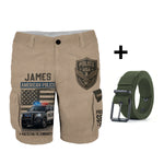 Police Officer Gift - Personalized Police Officer Cargo Shorts With Belt