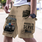Police Officer Gift - Personalized Police Officer Cargo Shorts With Belt