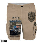 Police Officer Gift - Personalized Police Officer Cargo Shorts With Belt