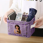 God Says I Am - Personalized Christian Rectangle Storage Basket