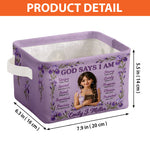 God Says I Am - Personalized Christian Rectangle Storage Basket