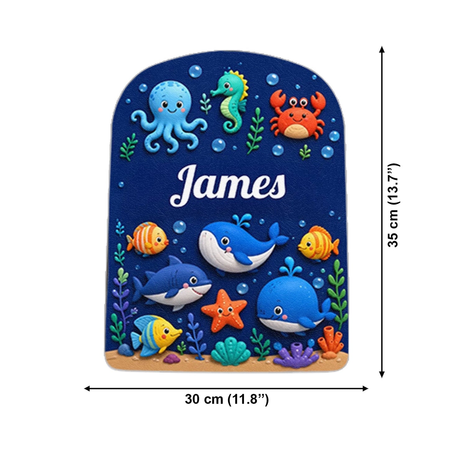 Ocean Life, Back To School Gift - Personalized Kid Changeable Leather Patch Backpack