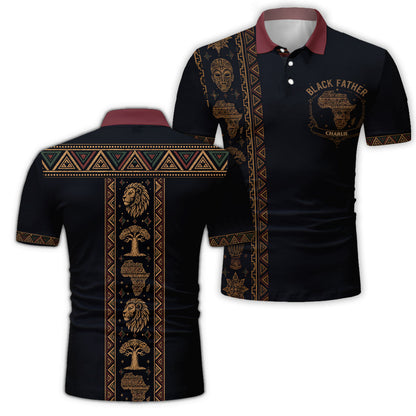 Black Dad Pride - Personalized Father Polo Shirt
