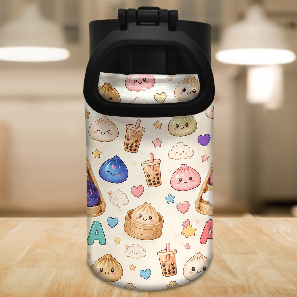Cute & Fun Dumpling Alphabet For Kid - Personalized Kid Kids Water Bottle