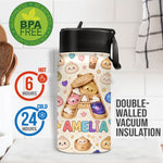Cute & Fun Dumpling Alphabet For Kid - Personalized Kid Kids Water Bottle