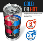 Custom Any Photo Pet With American Flag Pattern - Personalized Dog Tumbler