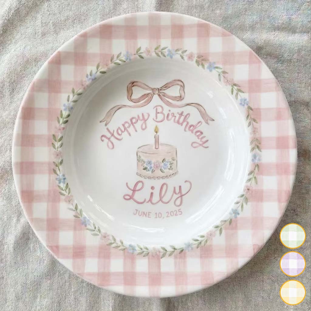 Birthday Gift - Personalized Birthday Ceramic Round Plate