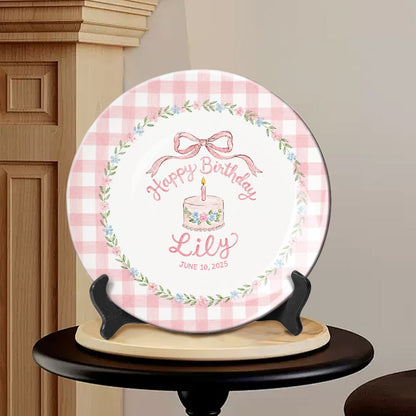 Birthday Gift - Personalized Birthday Ceramic Round Plate