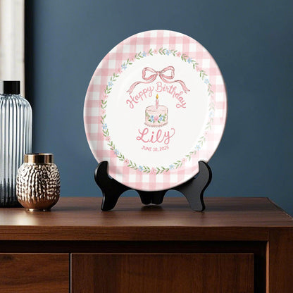 Birthday Gift - Personalized Birthday Ceramic Round Plate