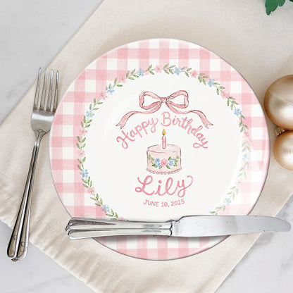 Birthday Gift - Personalized Birthday Ceramic Round Plate