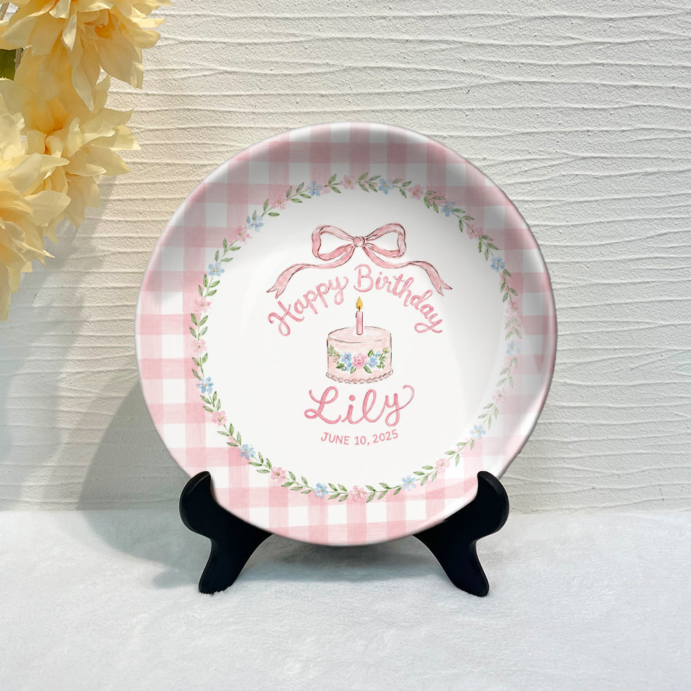 Birthday Gift - Personalized Birthday Ceramic Round Plate