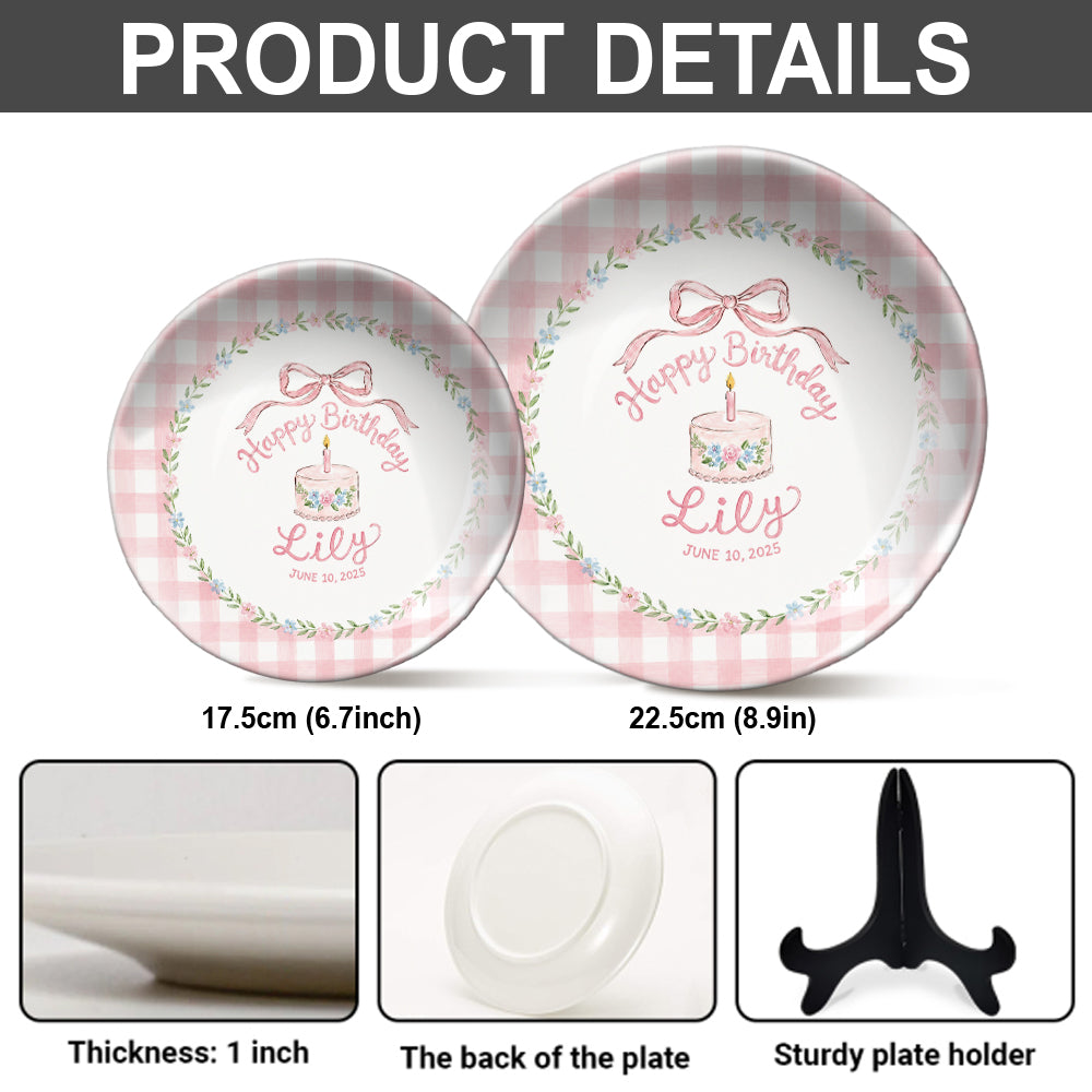 Birthday Gift - Personalized Birthday Ceramic Round Plate