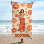 Custom Any Photo, Any Flower - Personalized Flower Lover Quick-dry Beach Towel/ Bath Towel