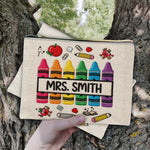 Pencil Crayon Teacher Pouch - Personalized Teacher Pouch