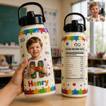 It's OK To Be Different - Personalized Autism Awareness Kids Water Bottle