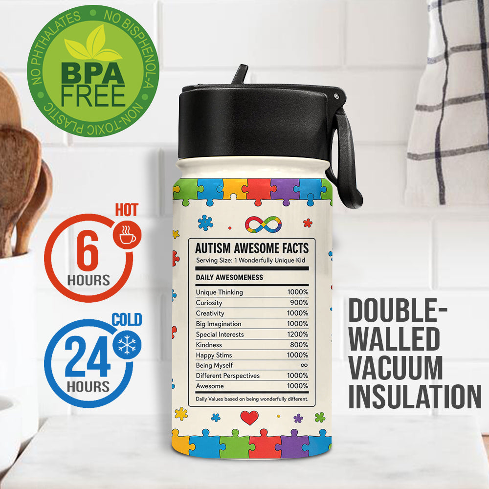It's OK To Be Different - Personalized Autism Awareness Kids Water Bottle
