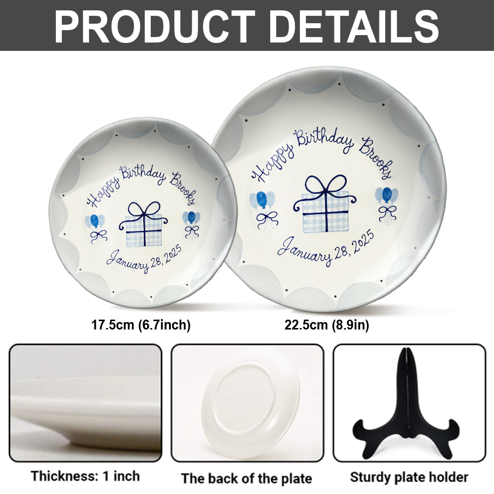 Happy Birthday - Personalized Birthday Ceramic Round Plate