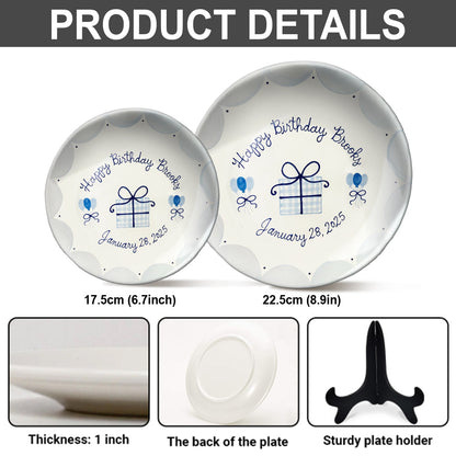 Happy Birthday - Personalized Birthday Ceramic Round Plate