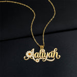 Custom Birth Flower - Personalized Self Love Shaped Metal Pendant Necklace