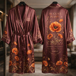 Birthmonth Flower Luxury Robe - Personalized Self Love Satin Robe