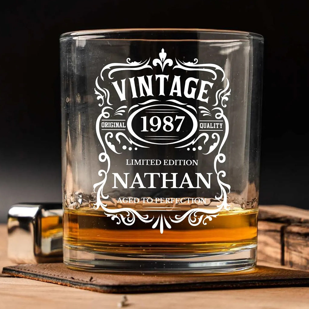 Happy Birthday - Personalized Birthday Whiskey Glass