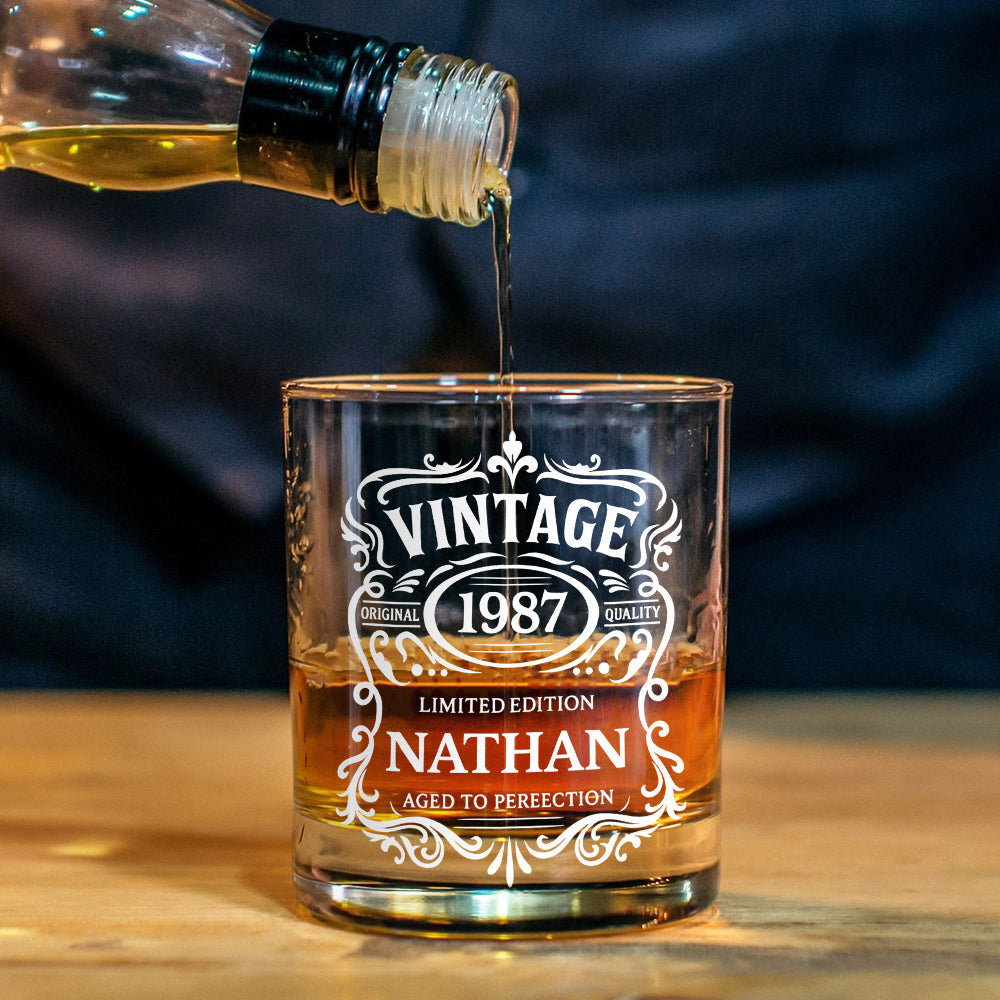 Happy Birthday - Personalized Birthday Whiskey Glass