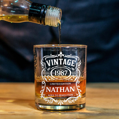 Happy Birthday - Personalized Birthday Whiskey Glass