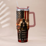 Thank You Firefighters Gift - Personalized Firefighter Tumbler With Handle