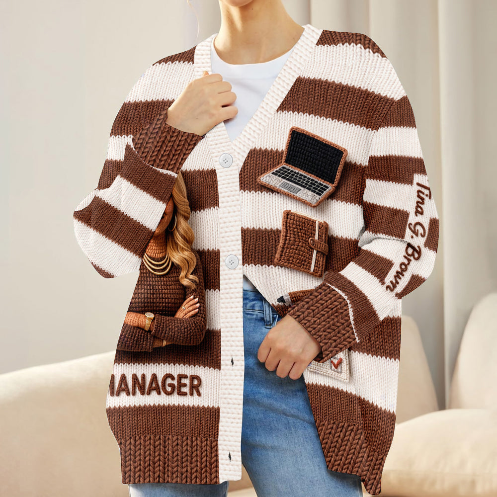 Any Photo Office Life - Personalized Colleague Cardigan Sweater