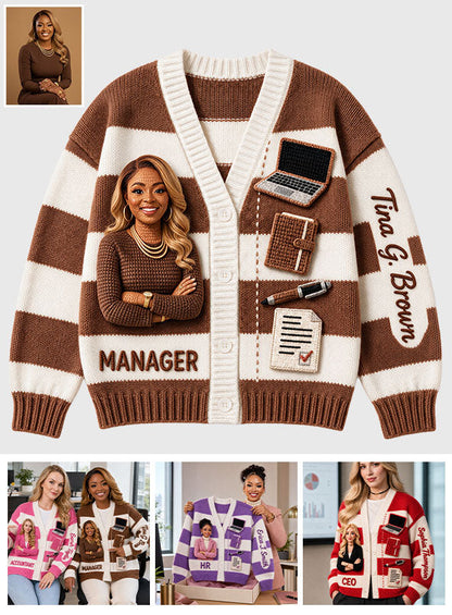 Any Photo Office Life - Personalized Colleague Cardigan Sweater
