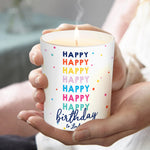 Happy Birthday - Personalized Birthday Candle With Wooden Lid