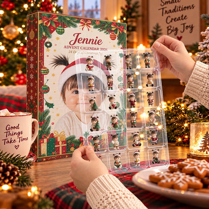 24 Days Of Christmas Joy - Personalized Kid Advent Calendar With 3D Collectibles
