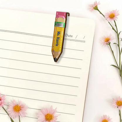 Pencil-Shaped Teacher Gift - Personalized Teacher Shaped Magnetic Bookmark