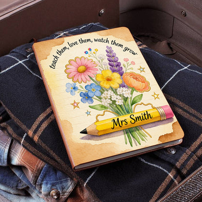 Teacher Gifts Boho Kraft - Personalized Teacher Leather Journal