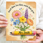 Teacher Gifts Boho Kraft - Personalized Teacher Leather Journal